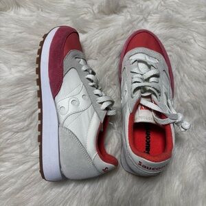 Saucony Women's White and Red Athletic Sneakers